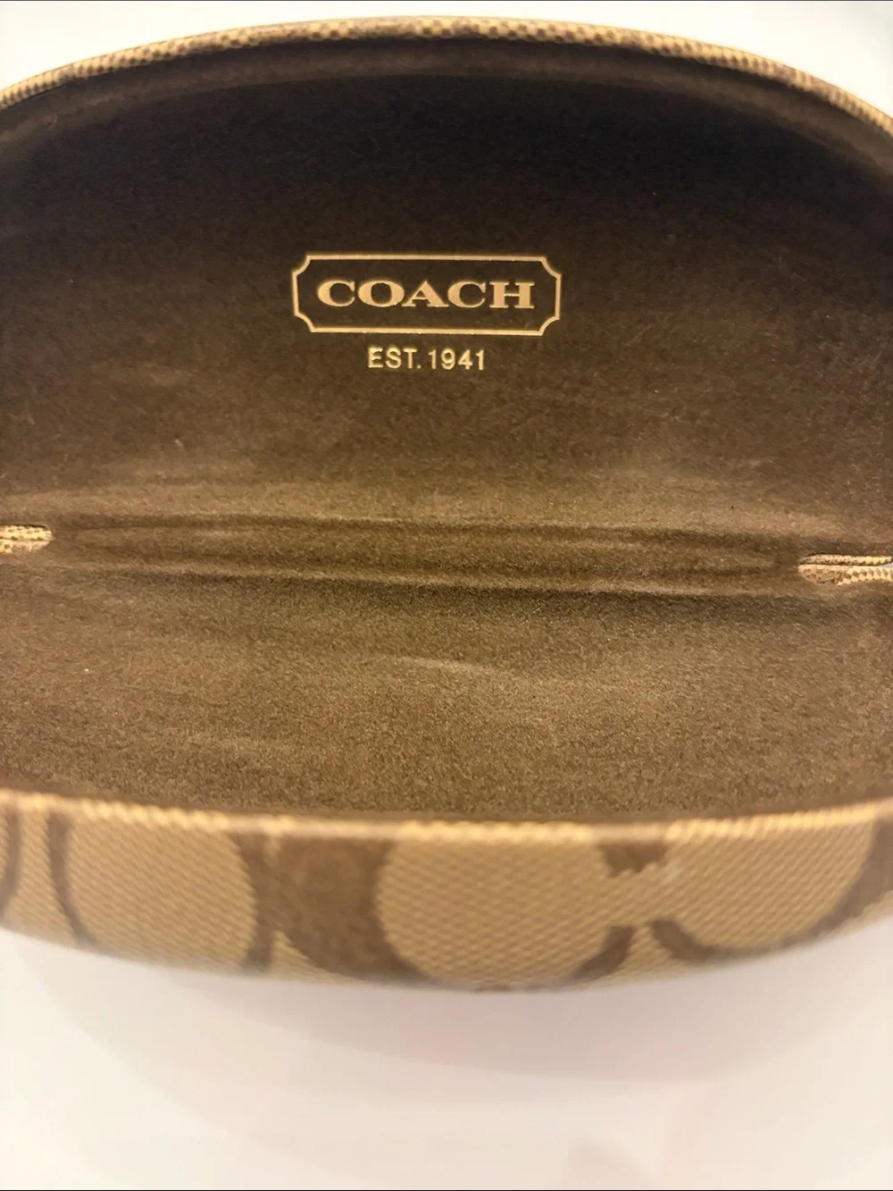 Coach Brown and Tan Monogram Eyewear Case